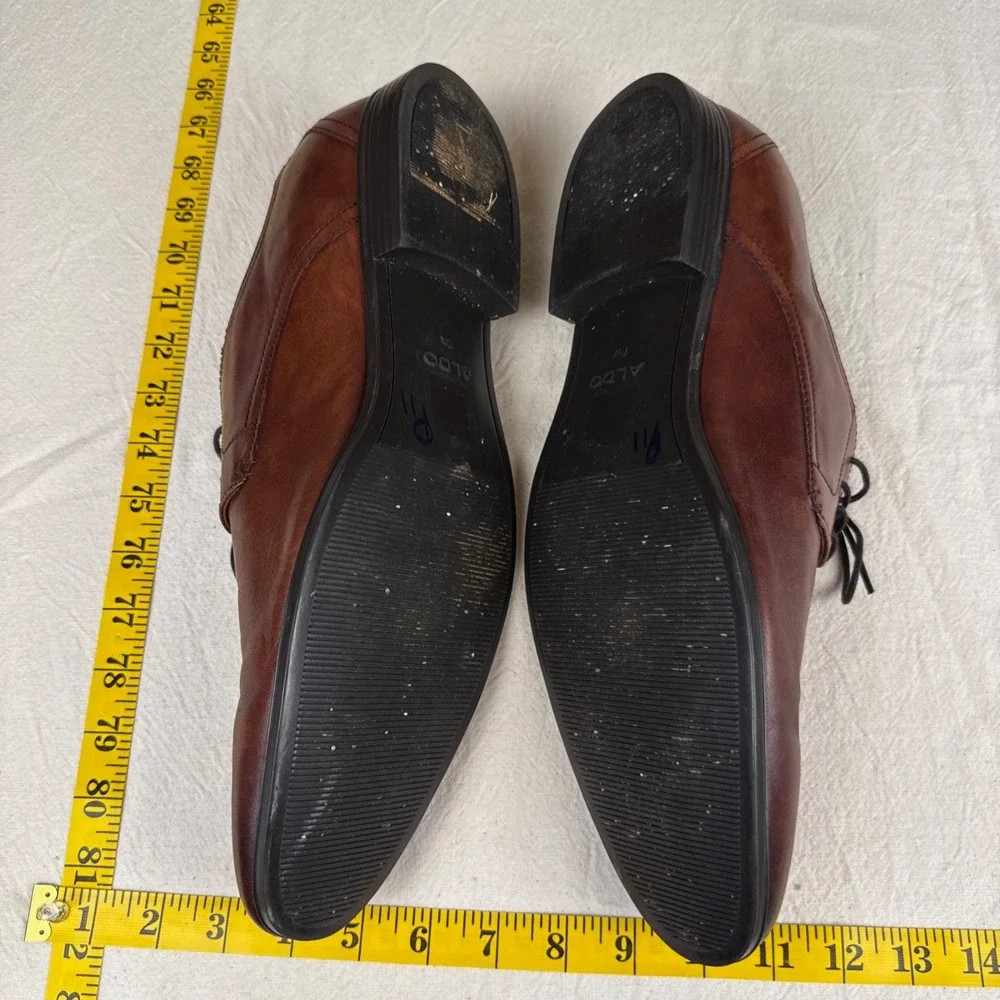 Aldo Derby Shoes Men Size 13 Brown Classic Leather Lace Formal Business Casual